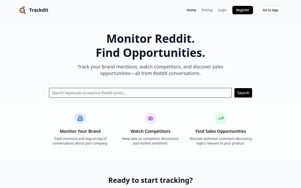 Trackdit screenshot